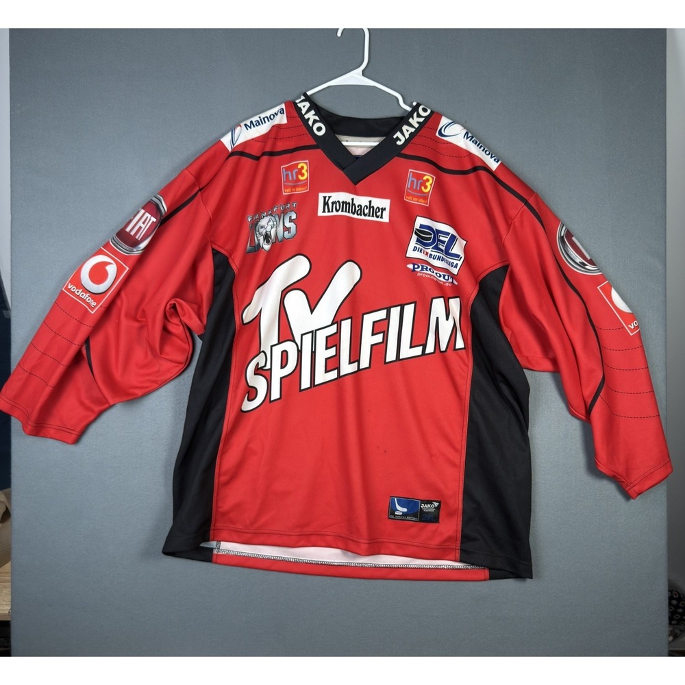 Frankfurt Lions Lasse Kopitz 9 Signed Ice Hockey Jersey JAKO Red Size 2XL
